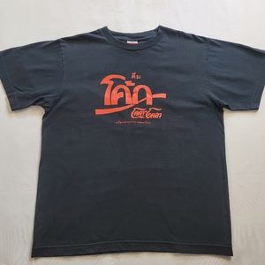 Vintage Coca Cola T Shirt Thai Thailand Mens Medium Black OG
